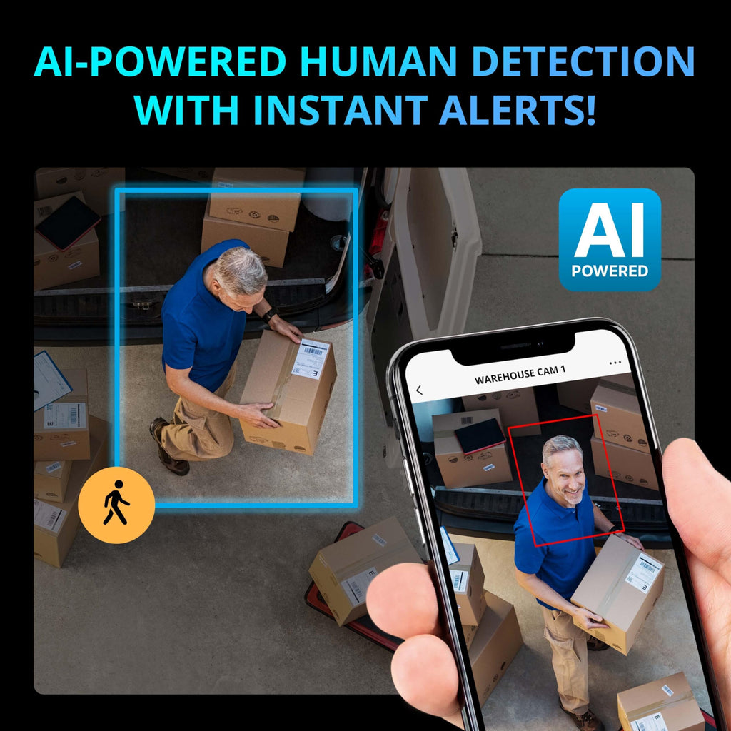 Defender AI Powered Sentinel 4K 16CH PoE Security Camera System, 16pcs NVR Metal Outdoor Surveillance Cameras, 2TB HDD, SMART AI Human Detection, Blue/Red Lights, Works w/Empower App