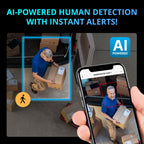 Defender AI Powered Sentinel 4K 16CH PoE Security Camera System, 16pcs NVR Metal Outdoor Surveillance Cameras, 2TB HDD, SMART AI Human Detection, Blue/Red Lights, Works w/Empower App