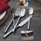 Potter 65-Piece Forged Silverware Set, Service for 12 – Premium Stainless Steel Flatware Set, Modern Design with Satin Finish, Ideal for Home, Kitchen, Party, Camping