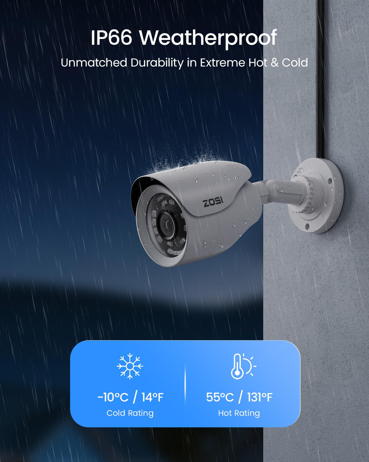 ZOSI 3K Lite Wired Security Camera System, 4 X 1080p Cameras, 500GB HDD
