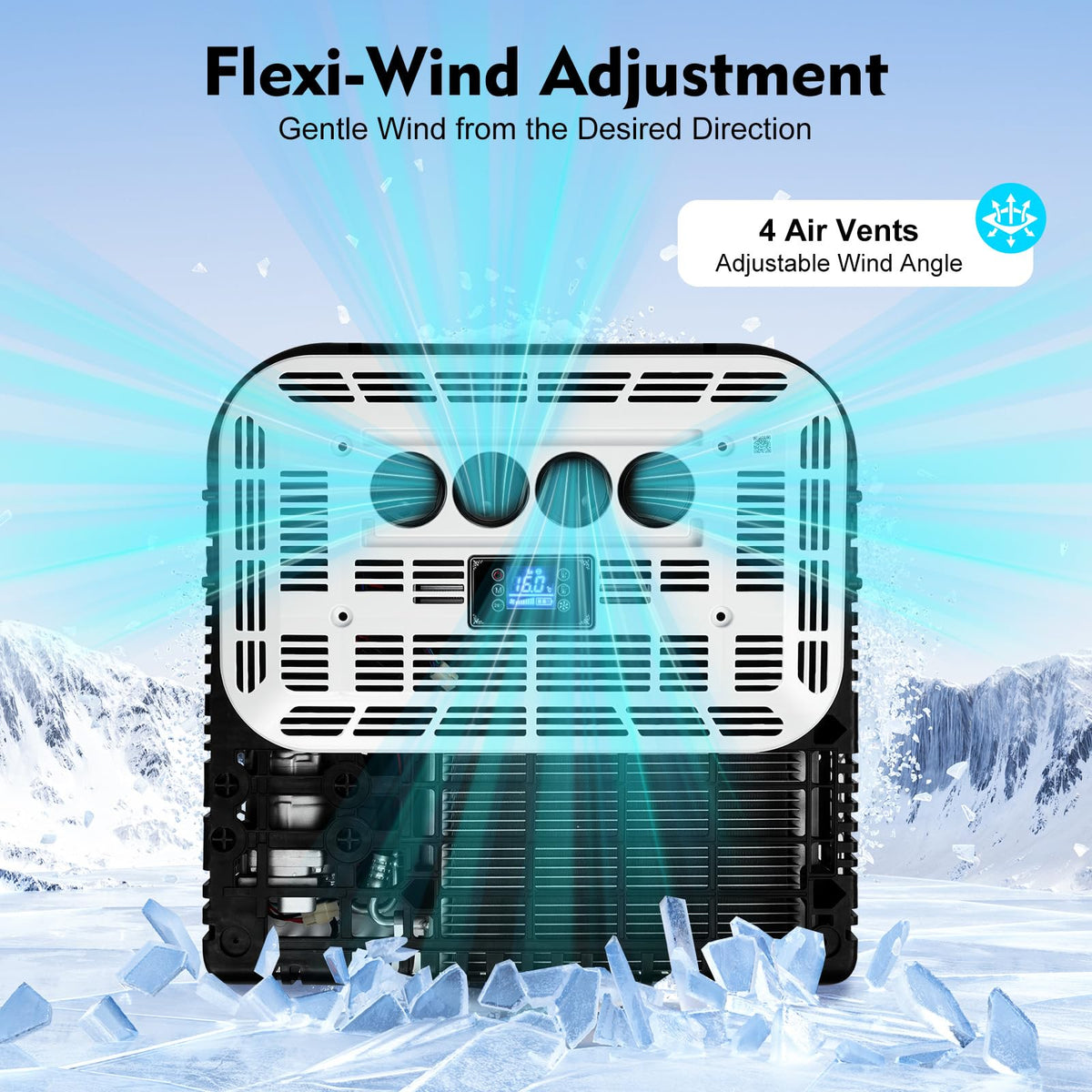 RV Air Conditioner, 12V 10000 BTU Rooftop Air Conditioner for RVs, Trucks, Vans, Campers, Tractor, Scroll Compressor, Low Noise 50dB, Remote Control, Rv Ac Unitfor Truck Camper Excavator