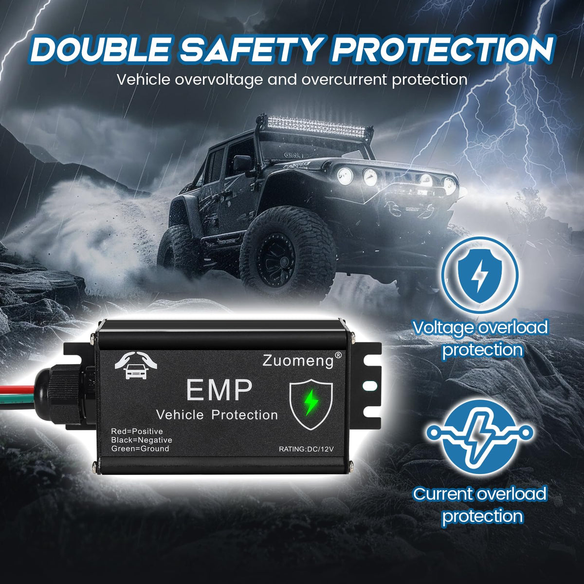 Vehicle EMP Protection - 12 Volt DC for Cars & Trucks, Protection Against EMP, Solar Flares & Power Surges
