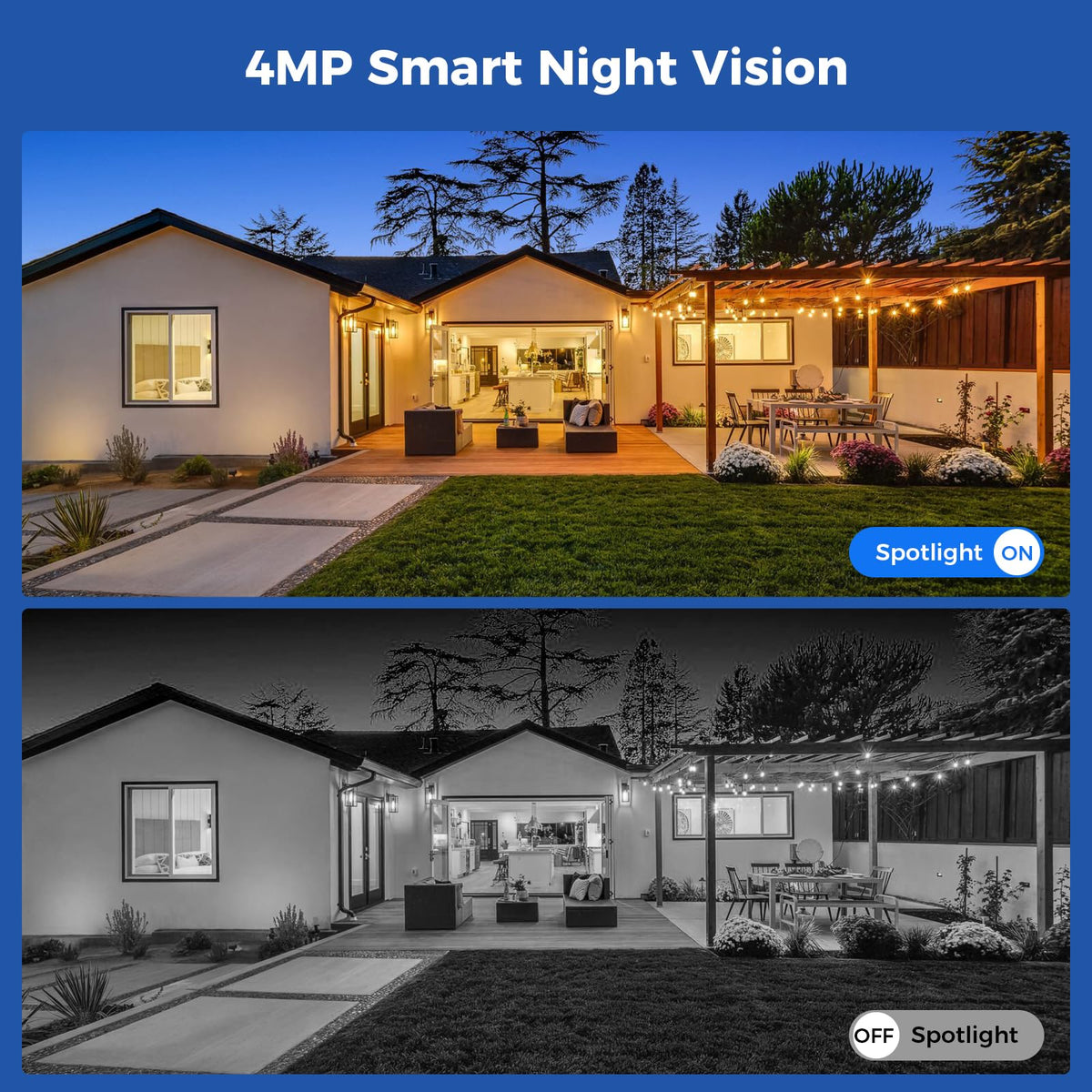 Hiseeu Solar Security Camera Outdoor,4MP 4 Cam-Kit, Wireless Security Cameras System Home Surveillance,Solar-Powered,Color Night Vision,360° View Pan & Tilt,2.4GHz WiFi,1TB Storage No Subscription