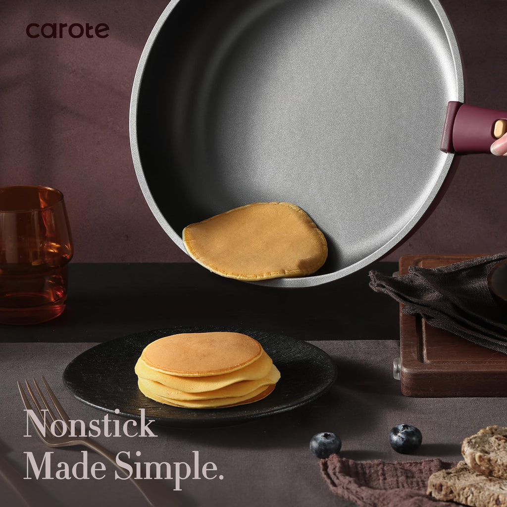 CAROTE 38pcs Pots and Pans Set with Knife, Detachable Handle Cookware