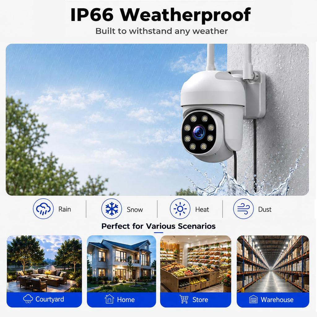 CAMCAMP Wireless Security Camera System with Monitor 8 Outdoor WiFi Cameras
