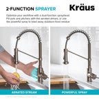 KRAUS Stainless Steel 18 in Touchless Pull Down Kitchen Faucet KSF-1610SFS