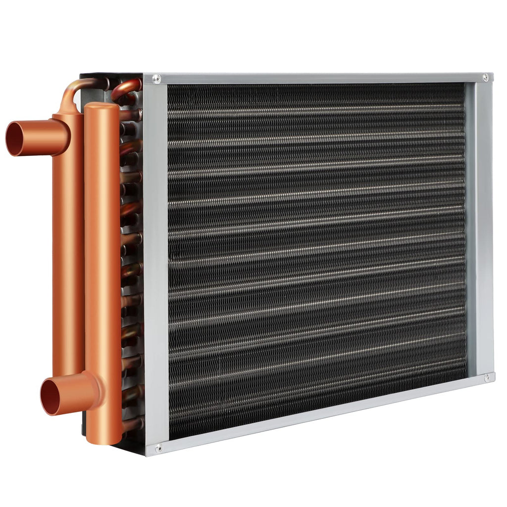 14 * 16 Water to Air Heat Exchanger, Copper Ports for Outdoor Wood Furnace