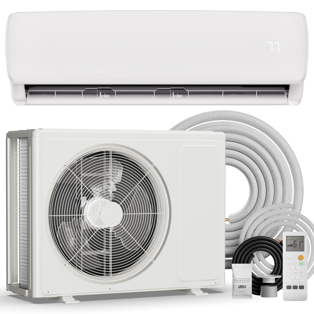 Mountman 12000BTU Mini Split Air Conditioner& Heater,19 SEER2 115V Wall-Mounted Ductless AC,Mini Split AC/Heating System up to 750 Sq.Ft,Energy Efficient Inverter AC with Heat Pump & Installation Kits
