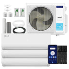 DELLA 35K BTU 3 Zone Mini Split AC (9K+2x18K), 19 SEER2, 16ft Kits