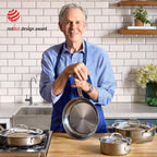 Hestan NanoBond Molecular Titanium Stainless Steel 10-Piece Cookware Set - PFAS-Free - Induction Compatible, Dishwasher Safe, Oven & Grill Safe to 1050F, Handcrafted in Italy