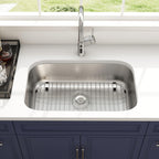 32 Inch Undermount Curved Spacious Single Bowl Kitchen Sink