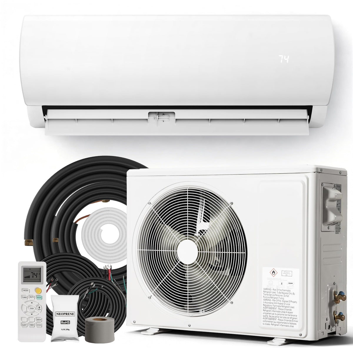 12000BTU Mini Split Air Conditioner& Heater with Heat Pump, 115V