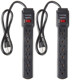 Amazon Basics 6-Outlet Surge Protector Power Strip with 200J Protection, Circuit Breaker, 2ft Extension Cord, White, 20-Pack