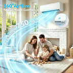 12000 BTU Mini Split AC/Heating System, 19 SEER2 115V, Heat Pump