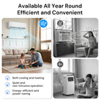 12000BTU Mini Split AC/Heating System, 19 SEER2 Energy Efficient Mini Split Air Conditioner with Heat Pump, 115V Cools Up to 750sq.ft, Ductless Inverter AC Unit with Pre-Charged Condenser