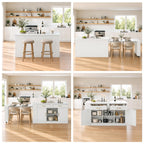 59"-103" Kitchen Island with Extendable Dining Table, White
