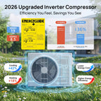 Mountman 12000BTU Mini Split Air Conditioner& Heater,19 SEER2 115V Wall-Mounted Ductless AC,Mini Split AC/Heating System up to 750 Sq.Ft,Energy Efficient Inverter AC with Heat Pump & Installation Kits