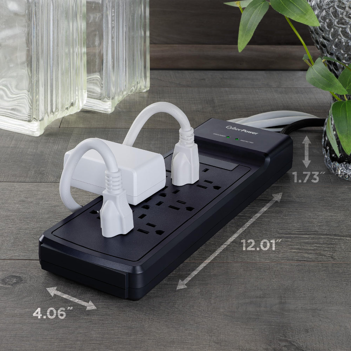 CyberPower CSB1206 Essential Surge Protector, 1.7" x 4.1" x 12" (Pack of 6)