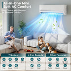 Albott 12,000 BTU 115V DIY Mini Split AC & Heating System with Fast-Fit Set