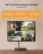 Anlapus 4K Wired Home Security Camera System, 8 X 8MP Dome Camera, 1TB HDD