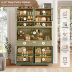 HOSTACK 75"H Kitchen Pantry Storage Cabinet, Kitchen Hutch Cabinet, Green